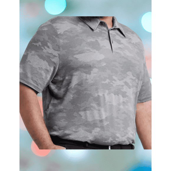 Men's Big Camo Print Jacquard Polo Shirt - All in Motion Dark Gray - MEDIUM