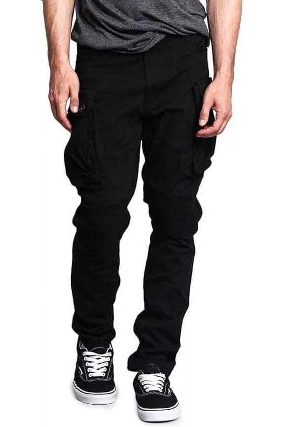 Men's Big Cargo Pocket Pants DL1065 - Black - 34/30 - G13E