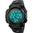 thumbnail image 1 of Men's Big Dial Outdoor Multifunction Sports Watch Military LED Digital Wristwatch Black Rubber Alarm Watch for Men, 1 of 11