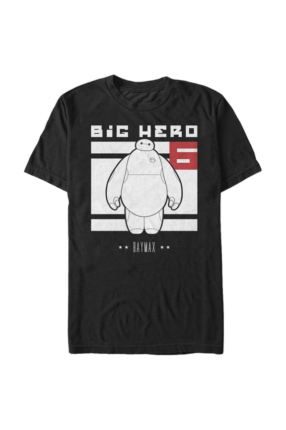Men's Big Hero 6 Baymax Block  Graphic Tee Black Small