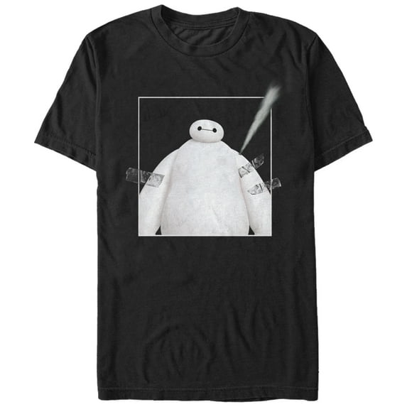 Men's Big Hero 6 Baymax Taped Graphic Tee Black Medium