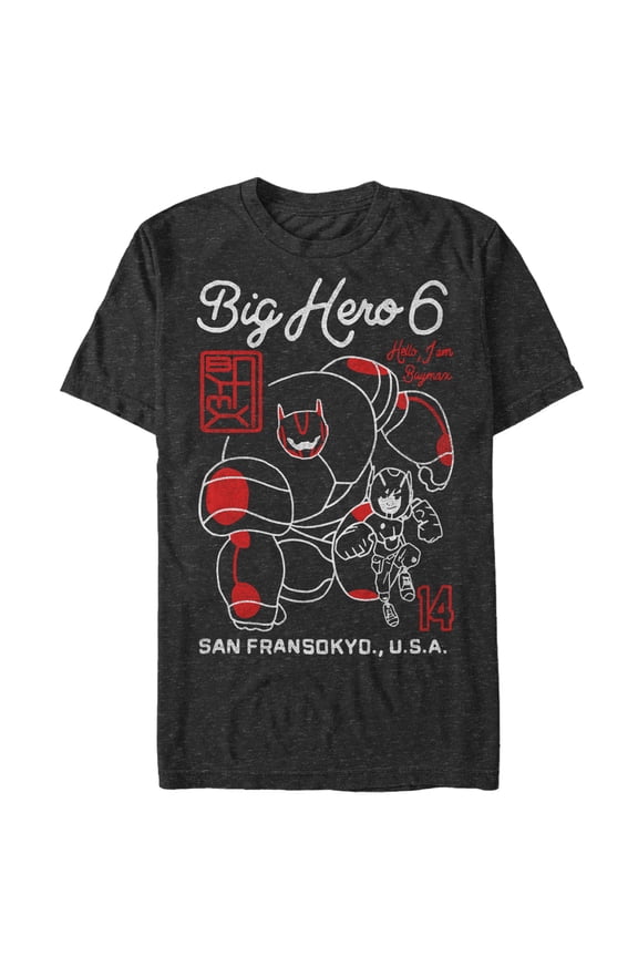 Men's Big Hero 6 Hello Heroes Graphic Tee Black 2X Large
