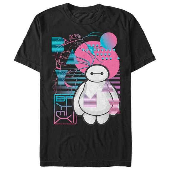 Men's Big Hero 6 Retro Baymax Graphic Tee Black 3X Large