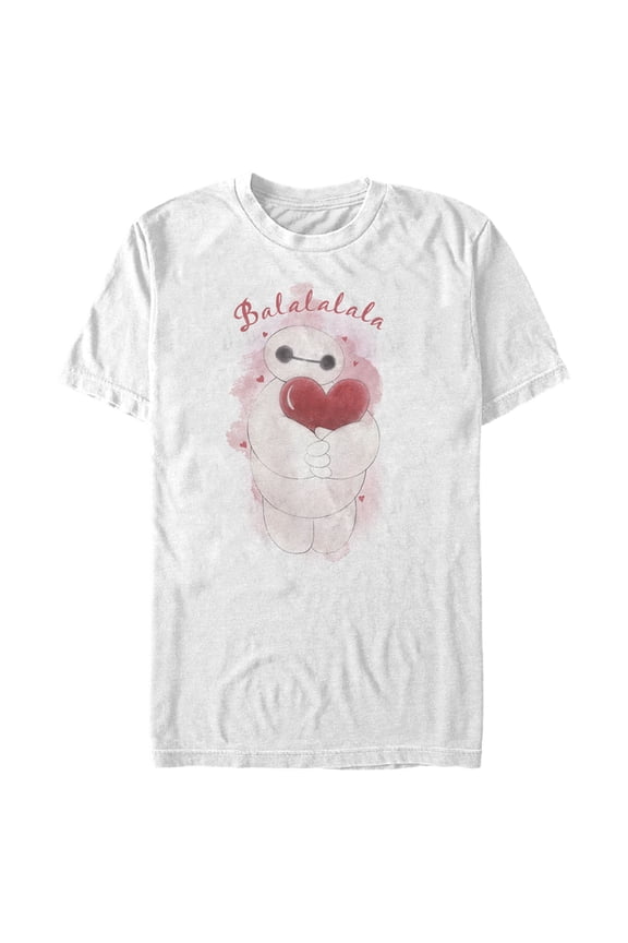 Men's Big Hero 6 Valentine Baymax Heart Hug  Graphic Tee White Large