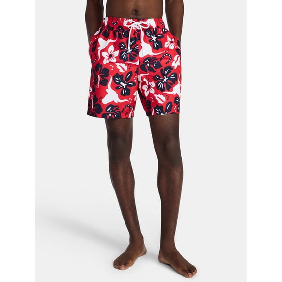 Fourth of July Men's & Big Men's Americana Swim Trunks from Way to Celebrate, 7" Inseam, Sizes S-3XL