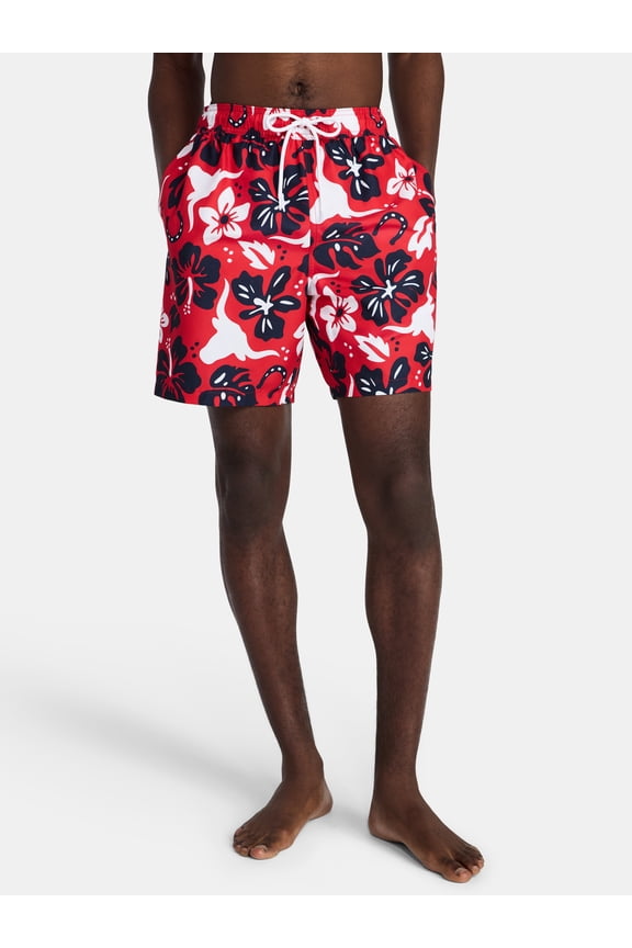 Men's & Big Men's Americana Swim Trunks, 7" Inseam, Sizes S-3XL