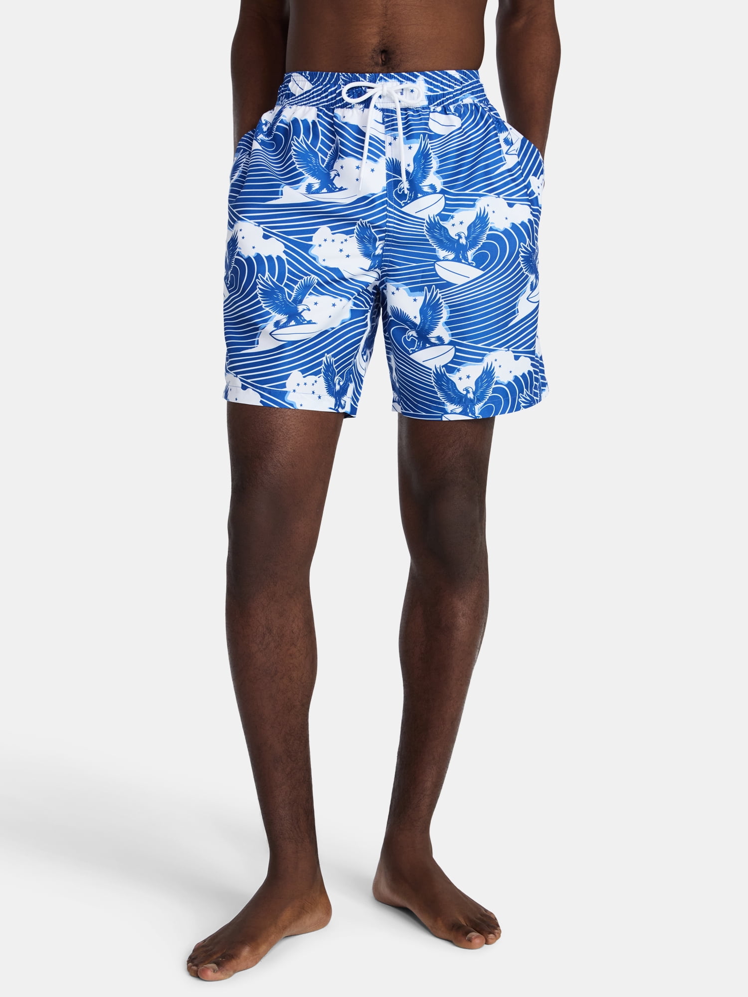 Men's & Big Men's Americana Swim Trunks, 7" Inseam, Sizes S-3XL