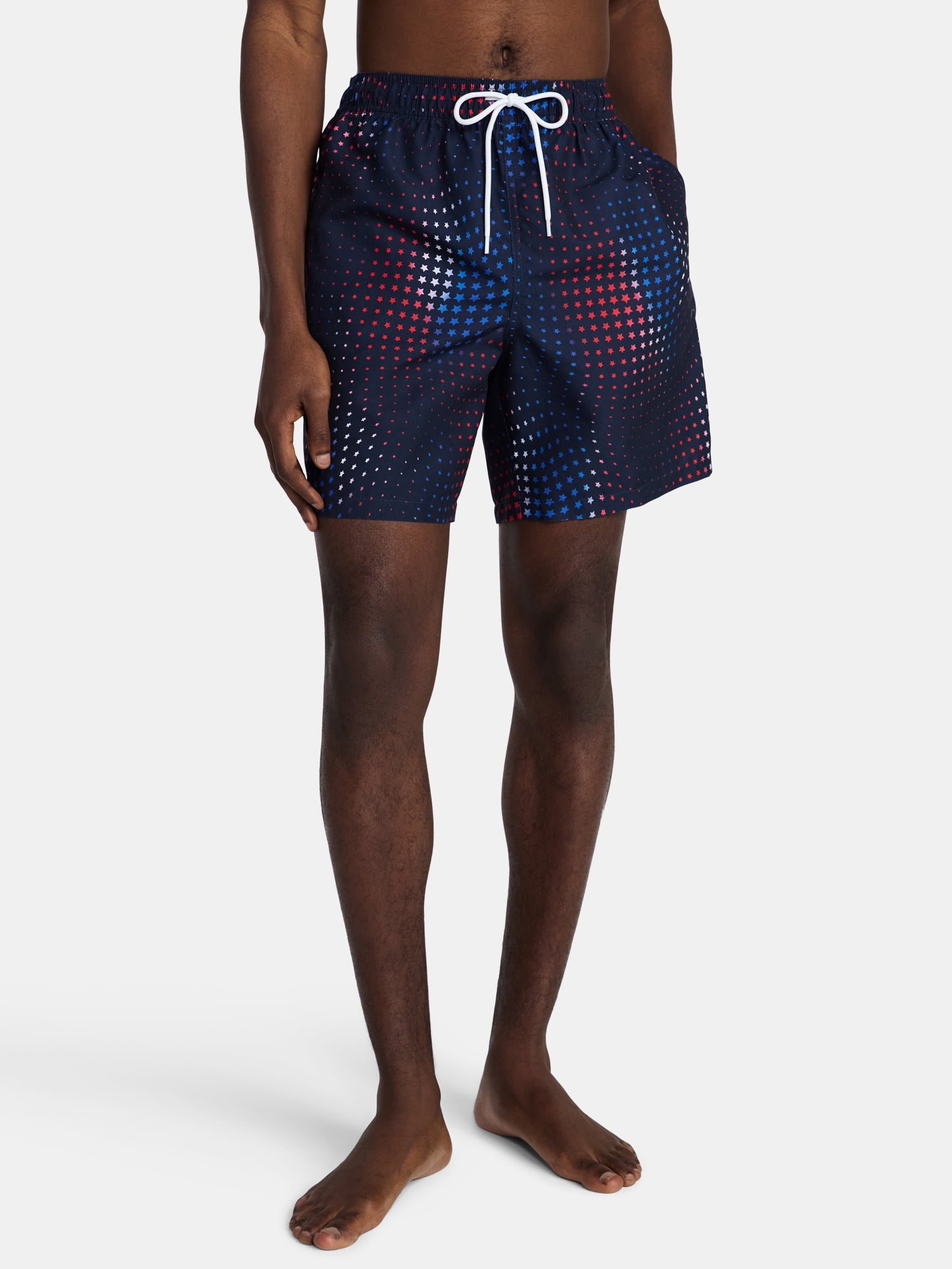 Fourth of July Men's & Big Men's Americana Swim Trunks from Way to Celebrate, 7" Inseam, Sizes S-3XL