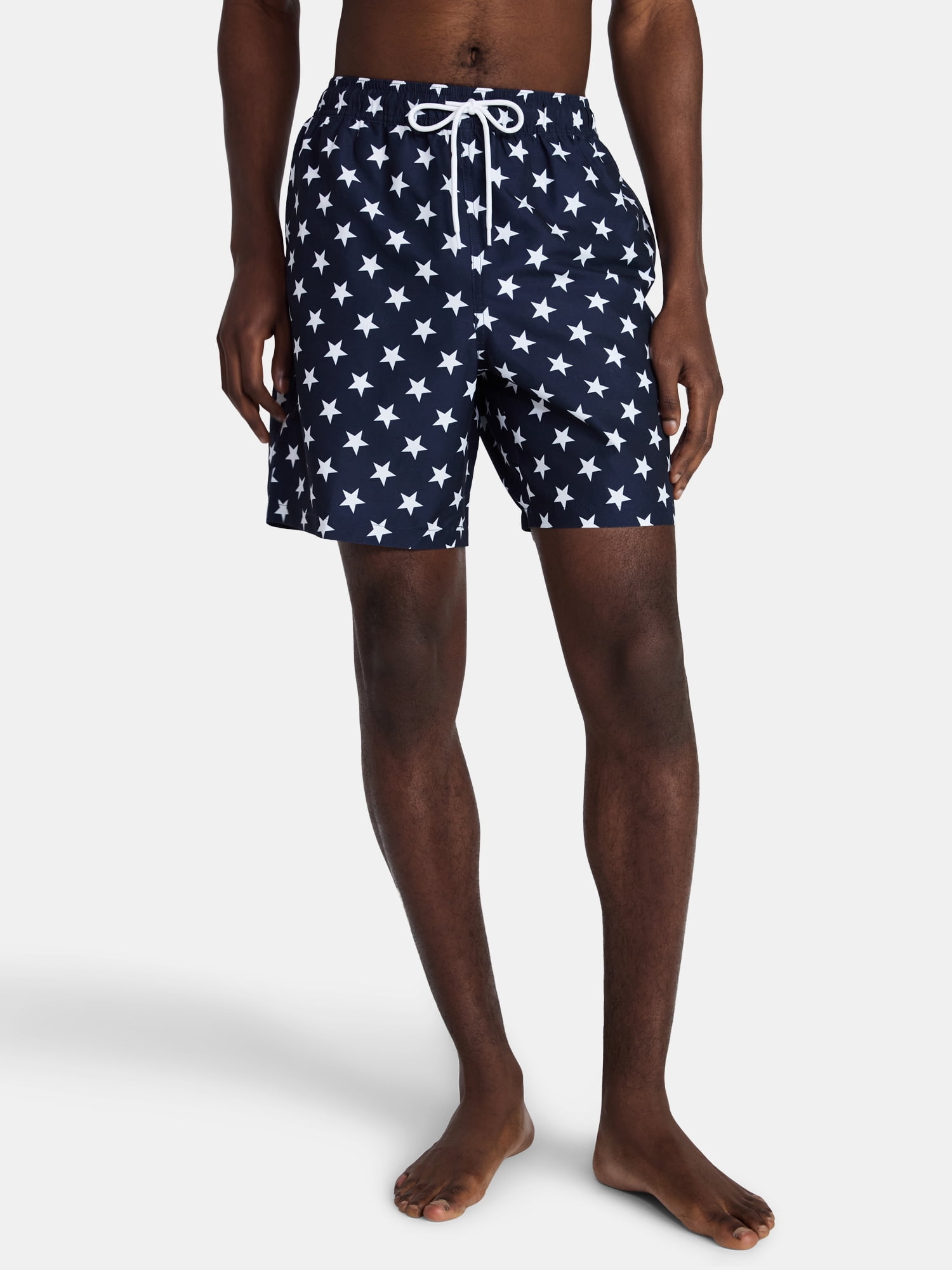 Fourth of July Men's & Big Men's Americana Swim Trunks from Way to Celebrate, 7" Inseam, Sizes S-3XL