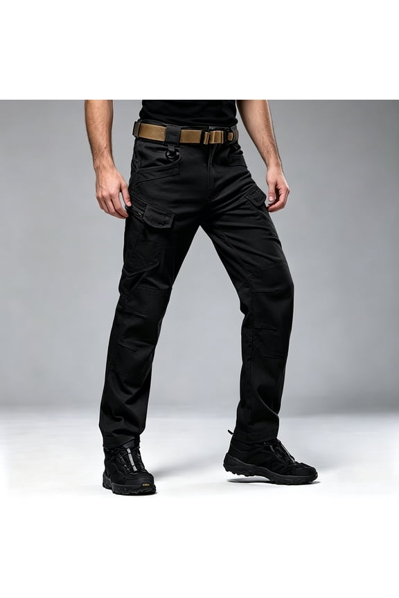 Men’s & Big Men’s Construction Grade Polyester Cargo Pants S-XXL, Stretch Durable Outdoor Utility Trousers