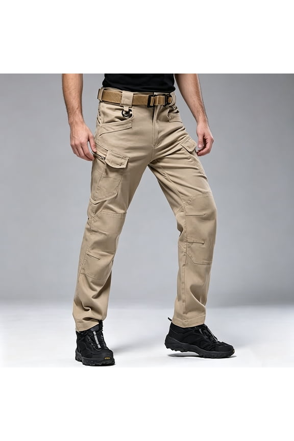 Men’s & Big Men’s Construction Grade Polyester Cargo Pants S-XXL, Stretch Durable Outdoor Utility Trousers