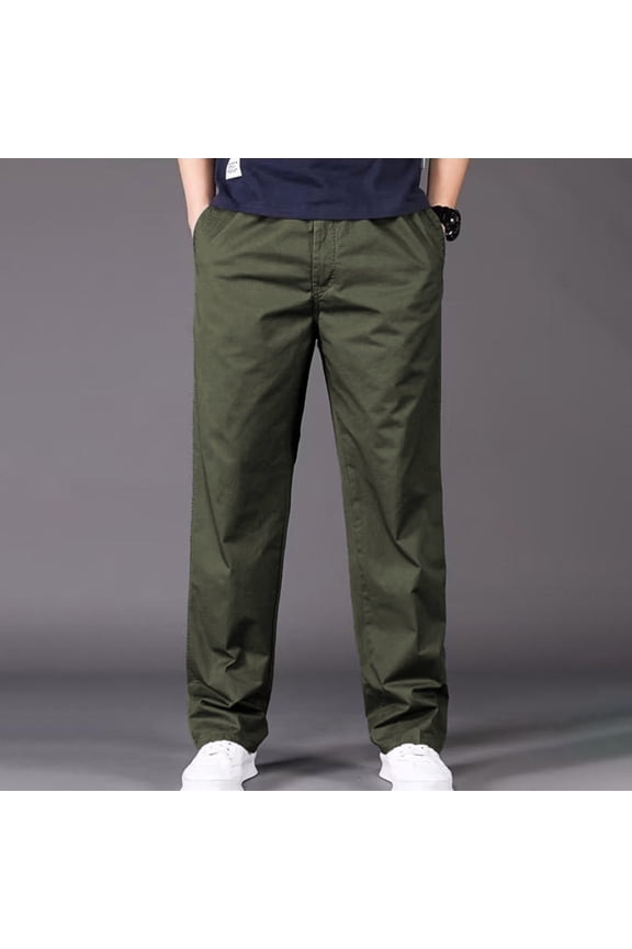 Men’s & Big Men’s Durable Polyester Hiking Cargo Pants S to XXL, Rip Resistant Multi Pocket Work Bottoms