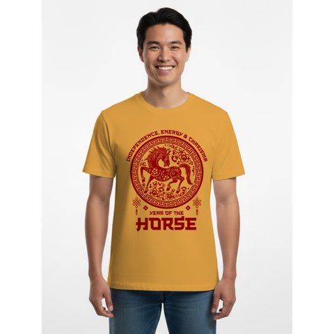 Men's & Big Men's Gold Lunar Year Graphic Tee, Sizes S-3XL