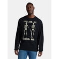 thumbnail image 1 of Halloween Crewneck Fleece Sweatshirt, You Look Like You Need a Hand Skeleton Crew, Men's Sizes XS-3XL, 1 of 5