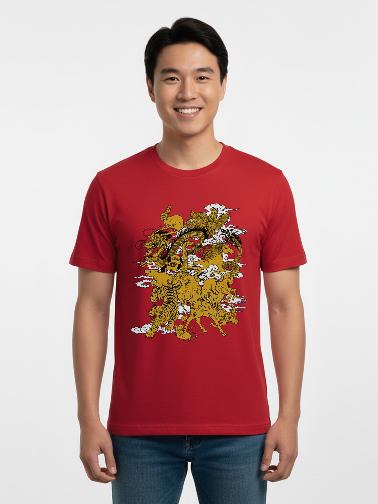 Men's & Big Men's Lunar Year Graphic Tee, Twelve Zodiac, Sizes S-3XL