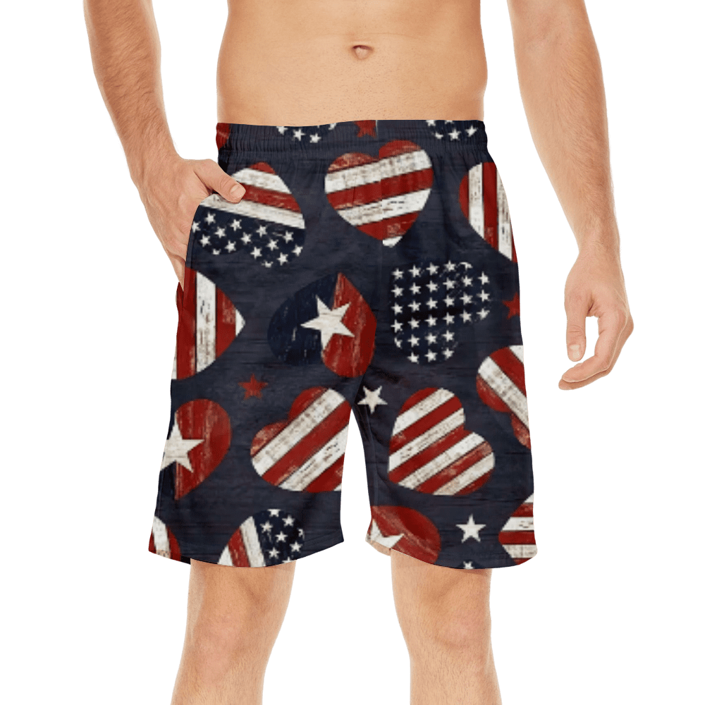 Men's & Big Men's Novelty Print Swim Trunks with Pockets,Adults6XL
