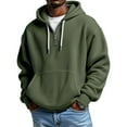 thumbnail image 1 of Men's & Big Men's Quarter Zip Pullover Sweatshirt Sports Shirt Casual Long Sleeve Tops Winter Hoodie with Pocket Olive Green 4XL, 1 of 9