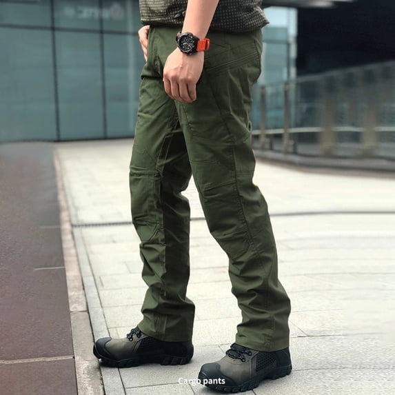 Men’s & Big Men’s Relaxed Fit Polyester Utility Cargo Pants S-XXL, Heavy Duty Durable Multi Pocket Hiking Trousers