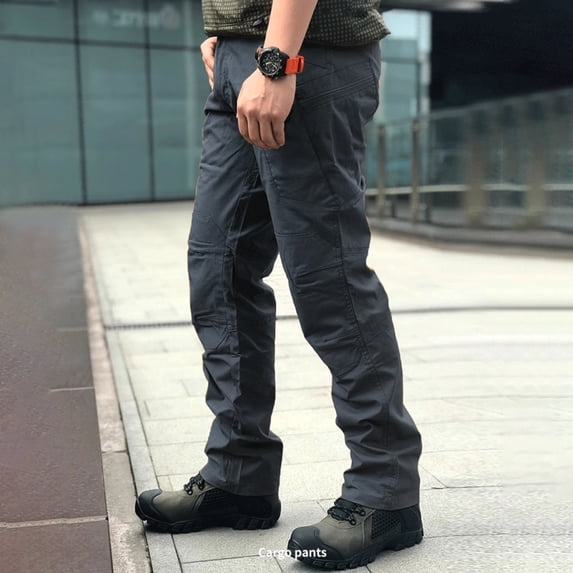 Men’s & Big Men’s Relaxed Fit Polyester Utility Cargo Pants S-XXL, Heavy Duty Durable Multi Pocket Hiking Trousers