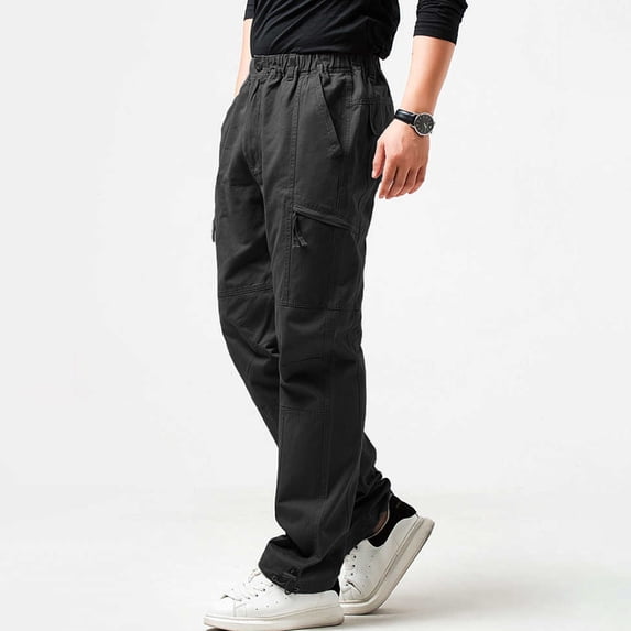 Men’s & Big Men’s Relaxed Fit Work Cargo Pants, Lightweight Durable All Day Utility Trousers