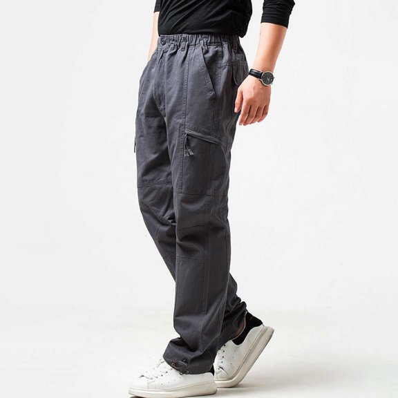 Men’s & Big Men’s Relaxed Fit Work Cargo Pants, Lightweight Durable All Day Utility Trousers