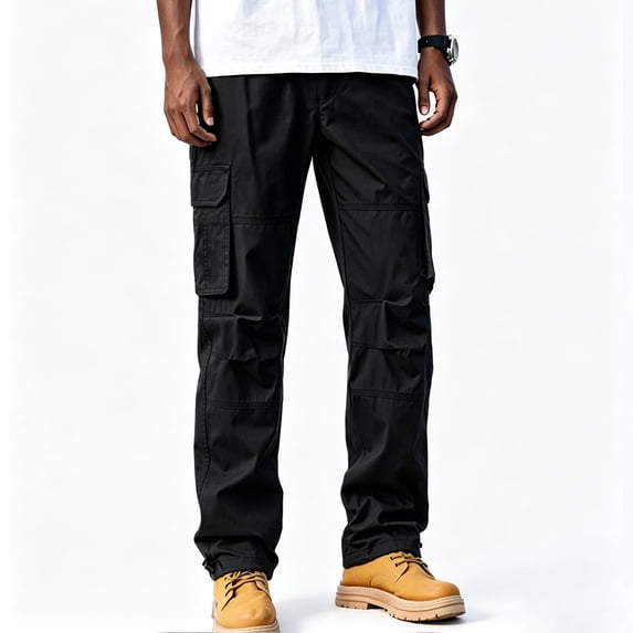 Men’s & Big Men’s Relaxed Straight Cargo Pants, All Day Comfort Heavy Duty Work Trousers