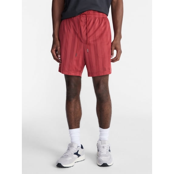 No Boundaries Men's & Big Men's Striped Mesh Shorts, 6.5" Inseam, Sizes XS-5XL