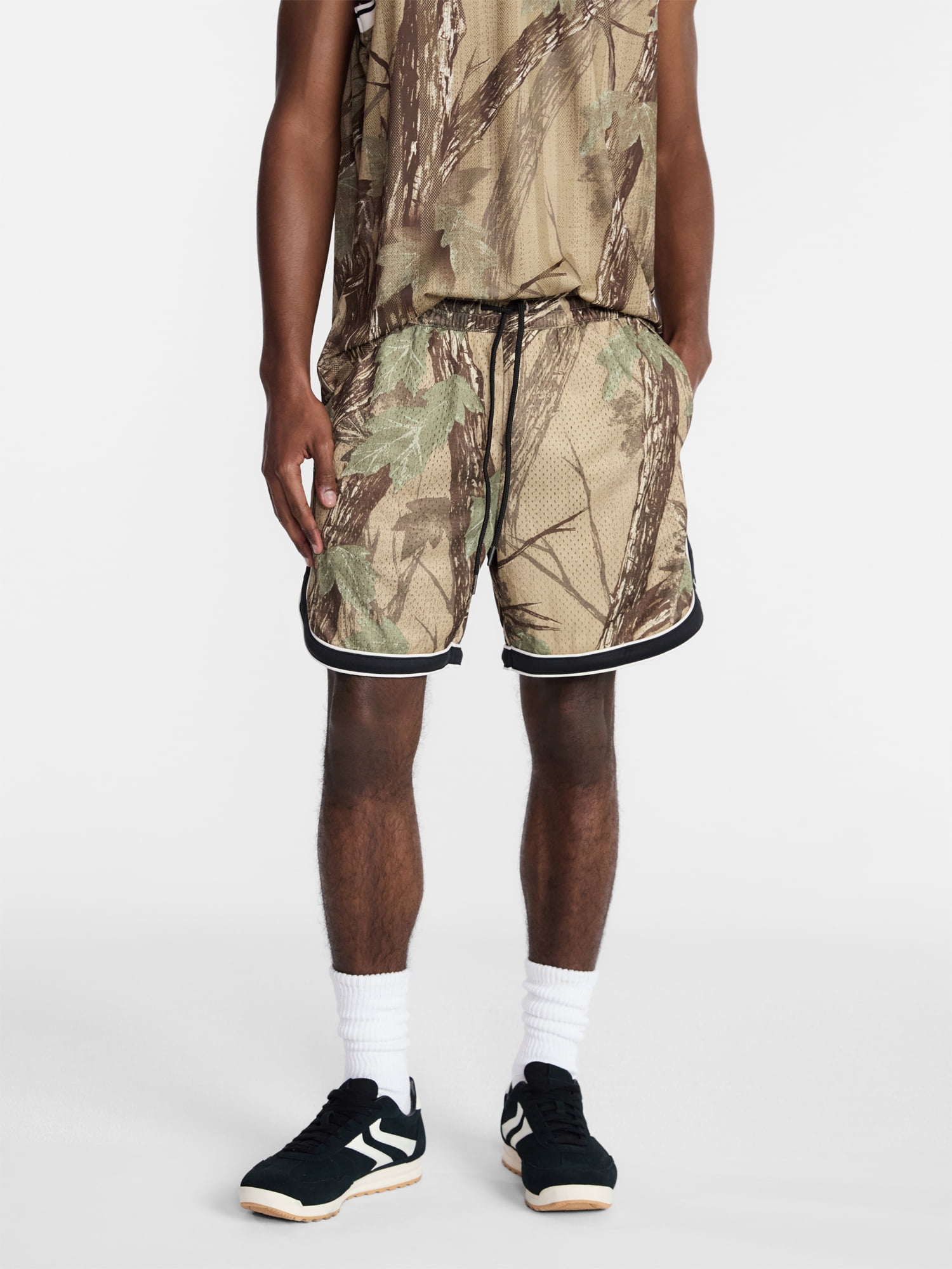 No Boundaries Solid and Printed Mesh Shorts, 5" Inseam, Men's XS-5XL