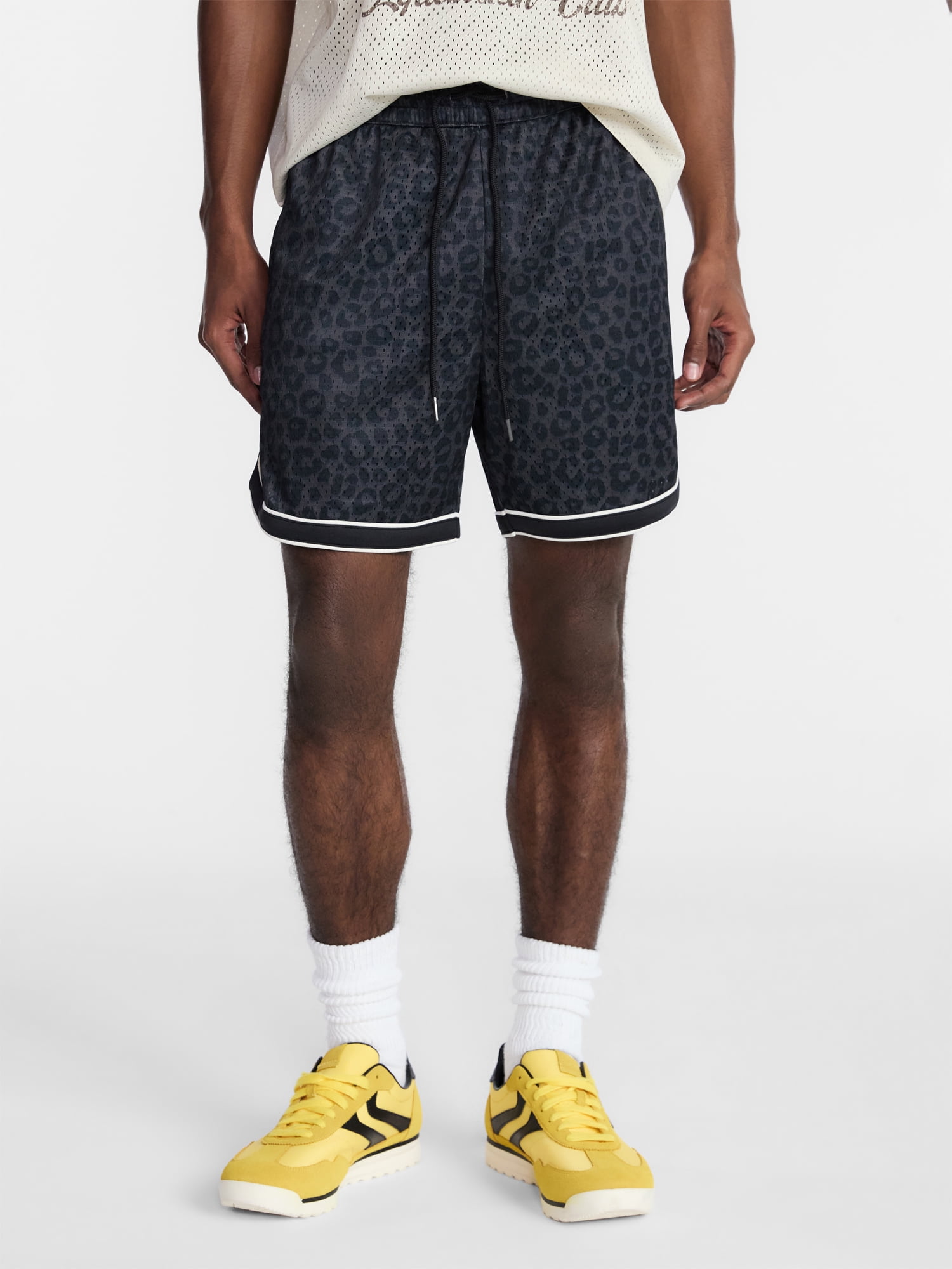 No Boundaries Solid and Printed Mesh Shorts, 5