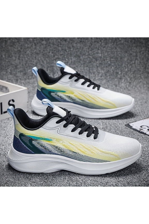 Men's Big Size All-Season Fashion Casual Breathable Woven Lightweight Running Shoes with Waffle Sole Sneakers