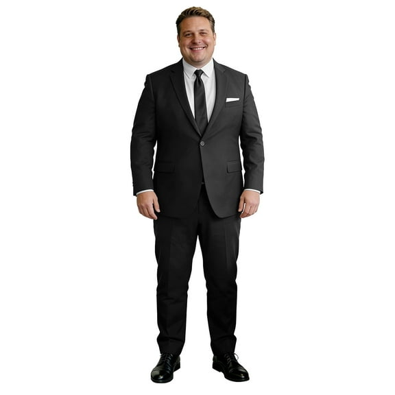 Men's Big & Tall 2-Piece Suit Set - Single Button for Wedding, Business & Formal Occasions
