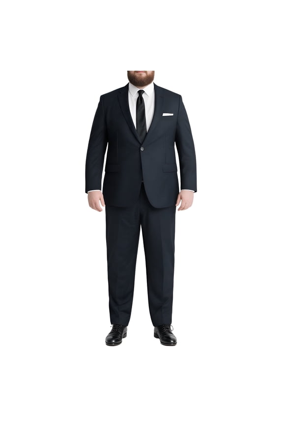 Men's Big & Tall 2-Piece Suit Set - Single Button for Wedding, Business & Formal Occasions Charcoal 56