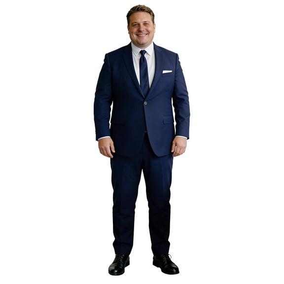 Men's Big & Tall 2-Piece Suit Set - Single Button for Wedding, Business & Formal Occasions