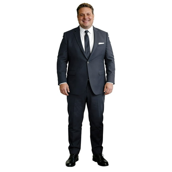 Men's Big & Tall 2-Piece Suit Set - Single Button for Wedding, Business & Formal Occasions