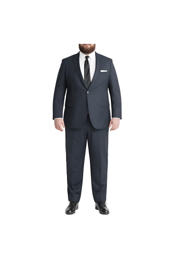 Men's Big & Tall 2-Piece Suit Set - Single Button for Wedding, Business & Formal Occasions Grey 54