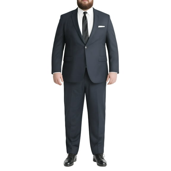 Men's Big & Tall 2-Piece Suit Set - Single Button for Wedding, Business & Formal Occasions Grey 48