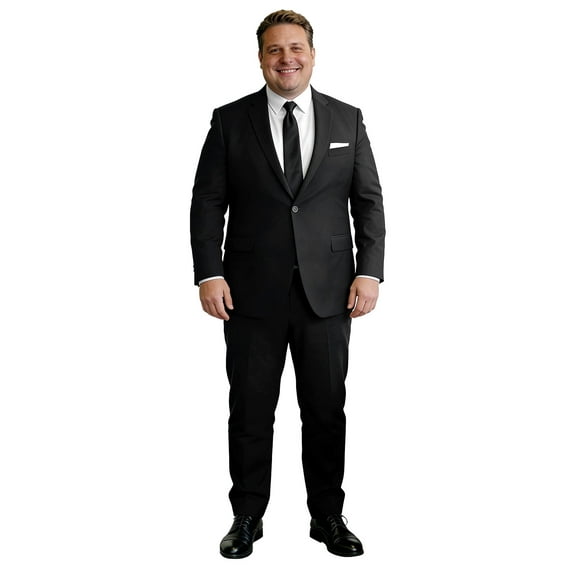 Men's Big & Tall 2-Piece Suit Set - Single Button for Wedding, Business & Formal Occasions
