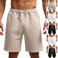 thumbnail image 1 of Men's Big & Tall 5" 7" 9" Jacquard Sweat Shorts - Pull On Soft Lounge Drawstring Sweatpant Athletic Gym Workout Short with Pockets Size M-5XL White, 1 of 6