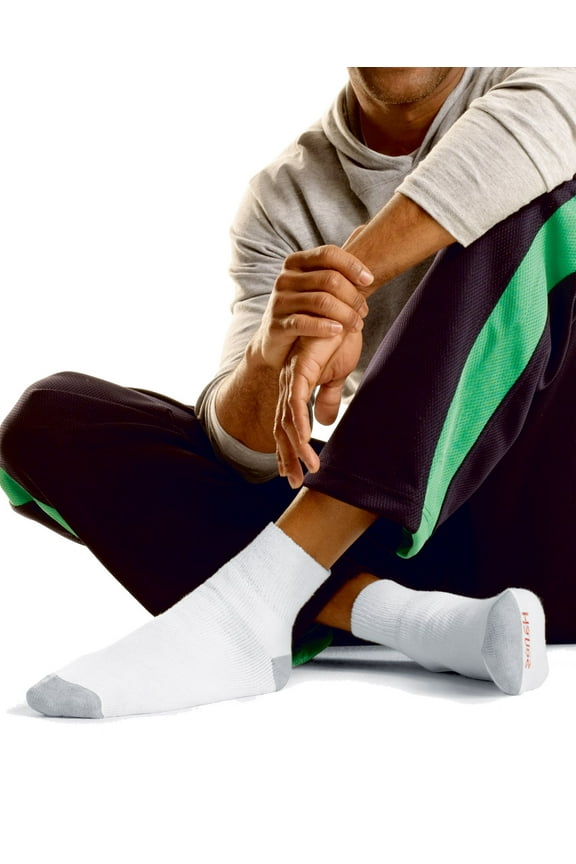 Men`s Big Tall Ankle Socks, 145V12, 1316, White, 12-Pack