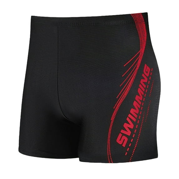 Men's Big & Tall Athletic Swim Jammers Quick Dry Compression Square Leg Swim Brief Swimsuit Printed Competitive Swimming Shorts