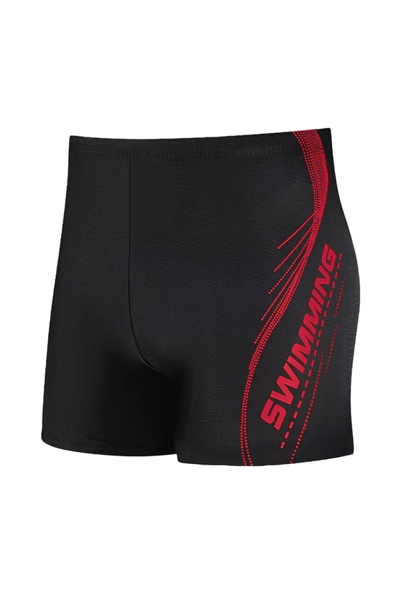 Men's Big & Tall Athletic Swim Jammers Quick Dry Compression Square Leg Swim Brief Swimsuit Printed Competitive Swimming Shorts