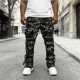 thumbnail image 1 of Men's Bandana Print Straight Leg Stretch Jeans: Distressed Cargo Pocket Denim | Comfort Flex Fabric, Standard (30-40) & Big & Tall (1XL-6XL) Sizing, 1 of 7