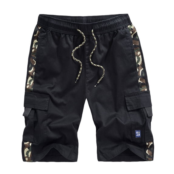 Men's Big & Tall Cargo Shorts Drawstring Elastic Waist Relaxed Fit Shorts Summer Fashion 2023 Outdoor Multi-Pocket Work Casual Shorts