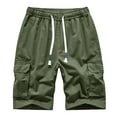 thumbnail image 1 of Men's Big & Tall Cargo Shorts Drawstring Elastic Waist Regular Fit Shorts Summer Fashion 2023 Outdoor Multi-Pocket Work Casual Shorts, 1 of 3