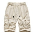 thumbnail image 1 of Men's Big & Tall Cargo Shorts Drawstring Elastic Waist Regular Fit Shorts Summer Fashion 2023 Outdoor Multi-Pocket Work Casual Shorts, 1 of 3