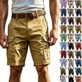 thumbnail image 1 of Men's and Big and Tall Cargo Shorts with Multi Pocket, Summer Casual Shorts Lightweight Quick Dry, for Gym Workout Running Hiking | AKLJWH,Dark Blue L, 1 of 7
