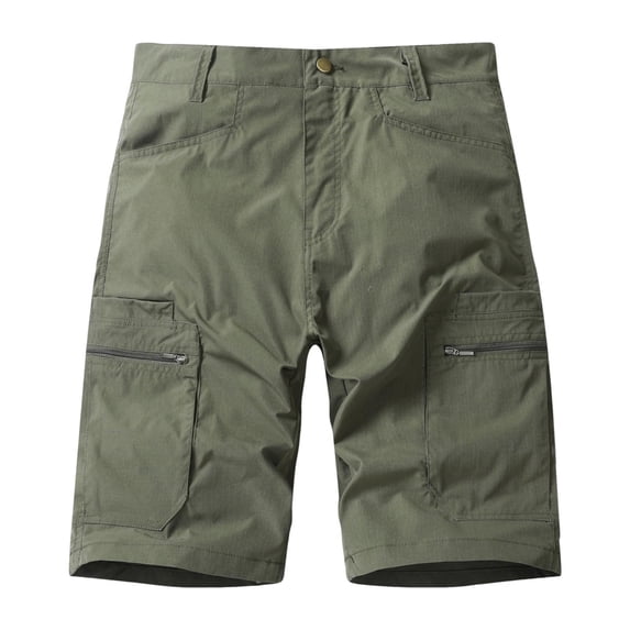 Men's Big & Tall Cargo Shorts Quick Dry Outdoor Hiking Shorts Lightweight Ripstop Fishing Travel Work Shorts with Zipper Pockets Multi-Pocket Utility Wear for Adventure