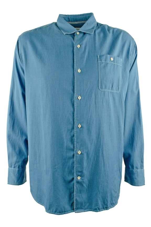 Men's Big & Tall Check Button Down Shirt-BJ-2XB
