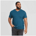 thumbnail image 1 of Men's Big & Tall Every Wear Short Sleeve V-Neck T-Shirt - Goodfellow & Co™ Thunderbolt Blue MT, 1 of 1