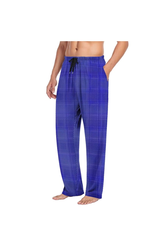 Men's Big & Tall Cotton Lounge Pajama Pants with Pockets – Checkered Sleepwear, Soft Elastic Waist, Breathable Comfy PJs for Men